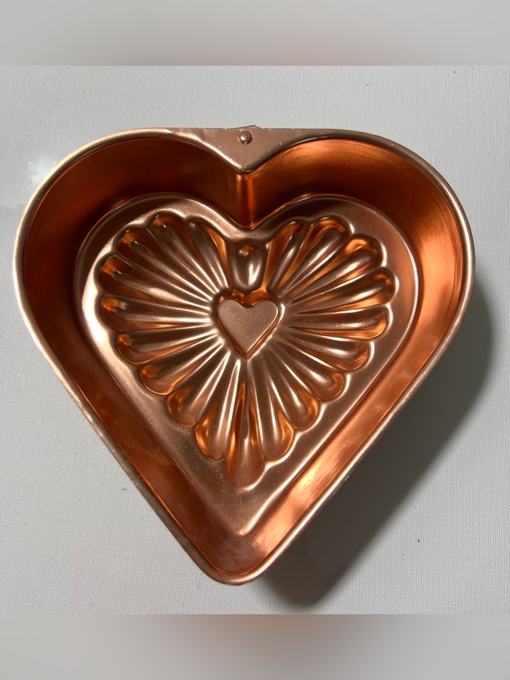 VTG Copper Heart-Shaped Jello Mold